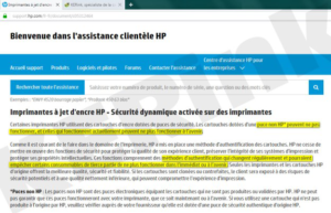 Lire la suite à propos de l’article Blocage des cartouches HP